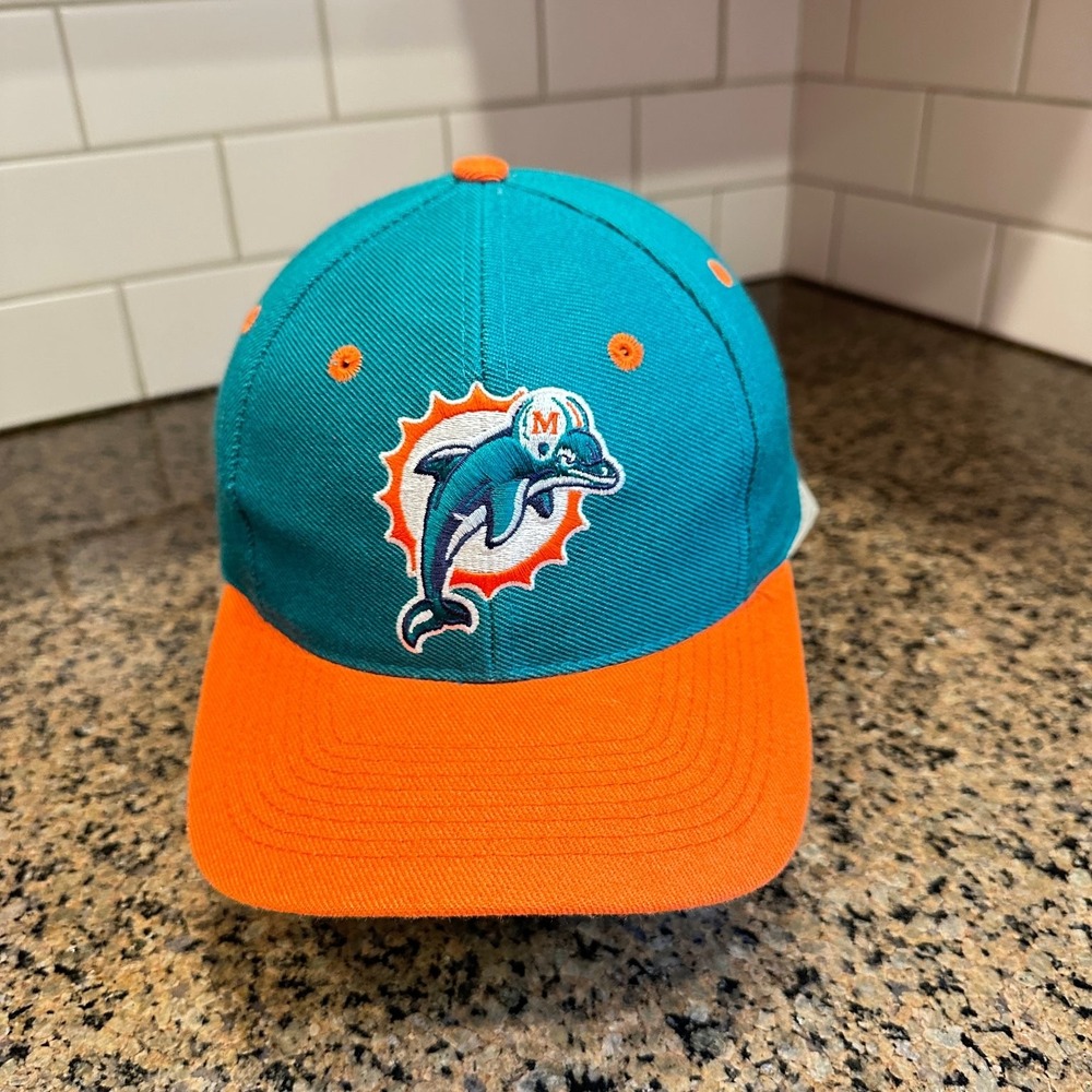 Miami Dolphins Twins Enterprise Snapback Hat Men OS Aqua Orange Acrylic Blend